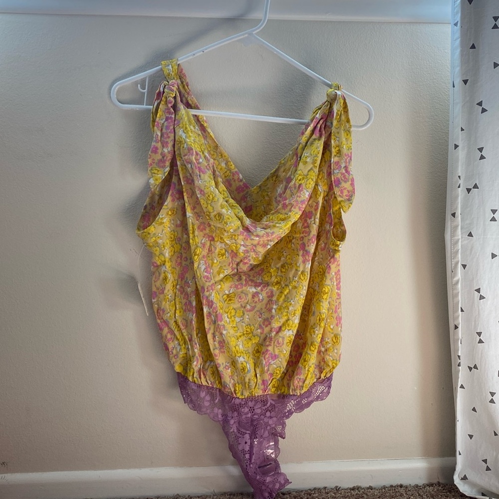 Free people floral bodysuit